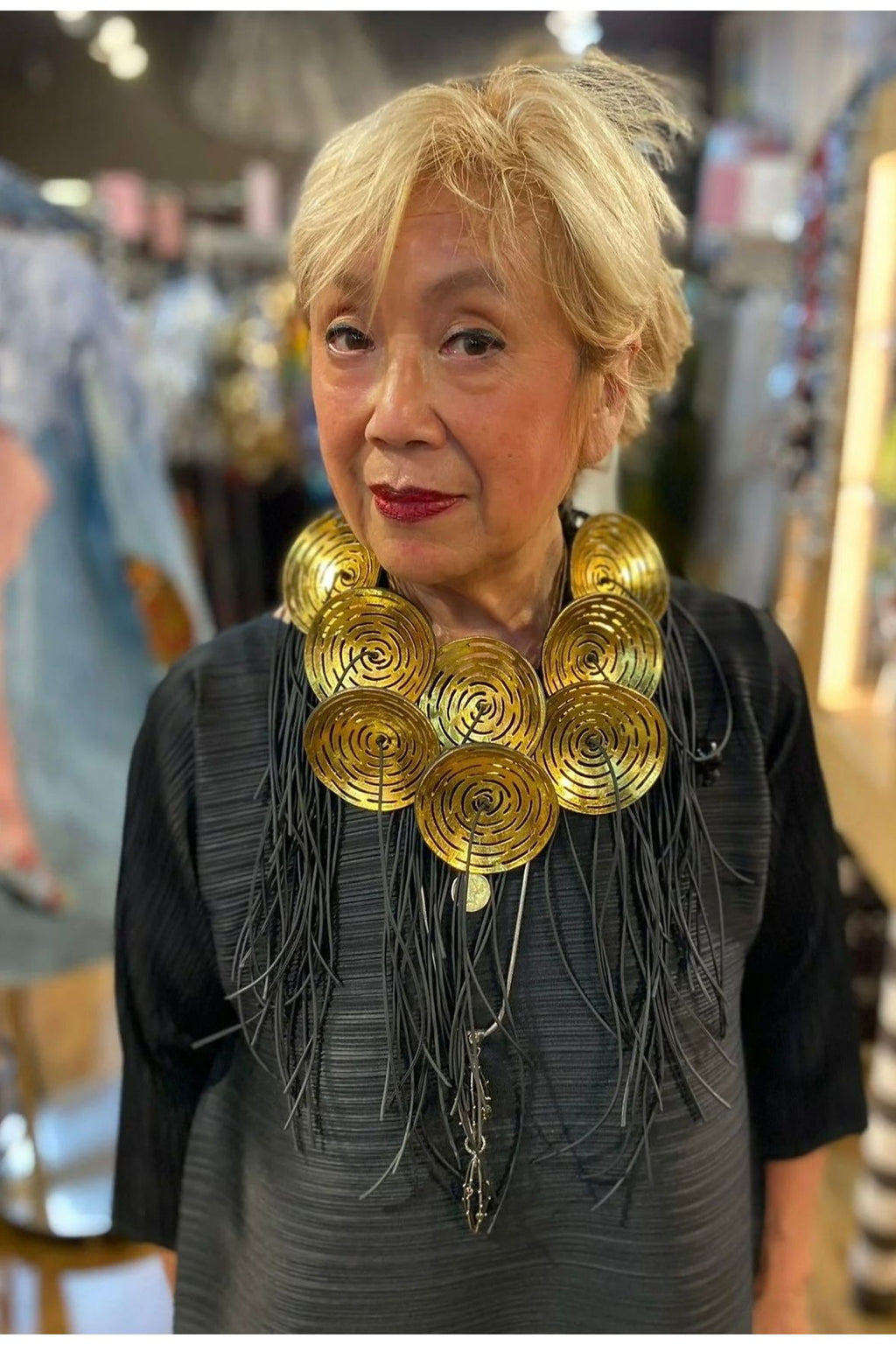 Jianhui  Big Carved Coconut Neckpiece