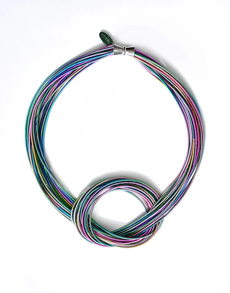 SL Rainbow Piano Wire Knot Necklace