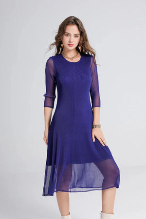 VC Mesh Hem Dress-Sleeves