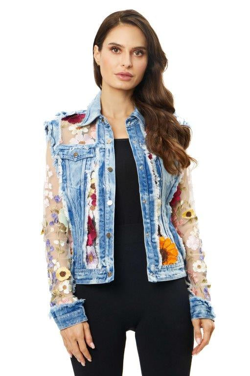 Boho Embroidered Denim Jacket