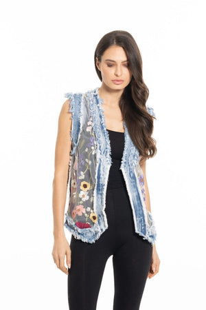 Boho Embroidered Denim Vest