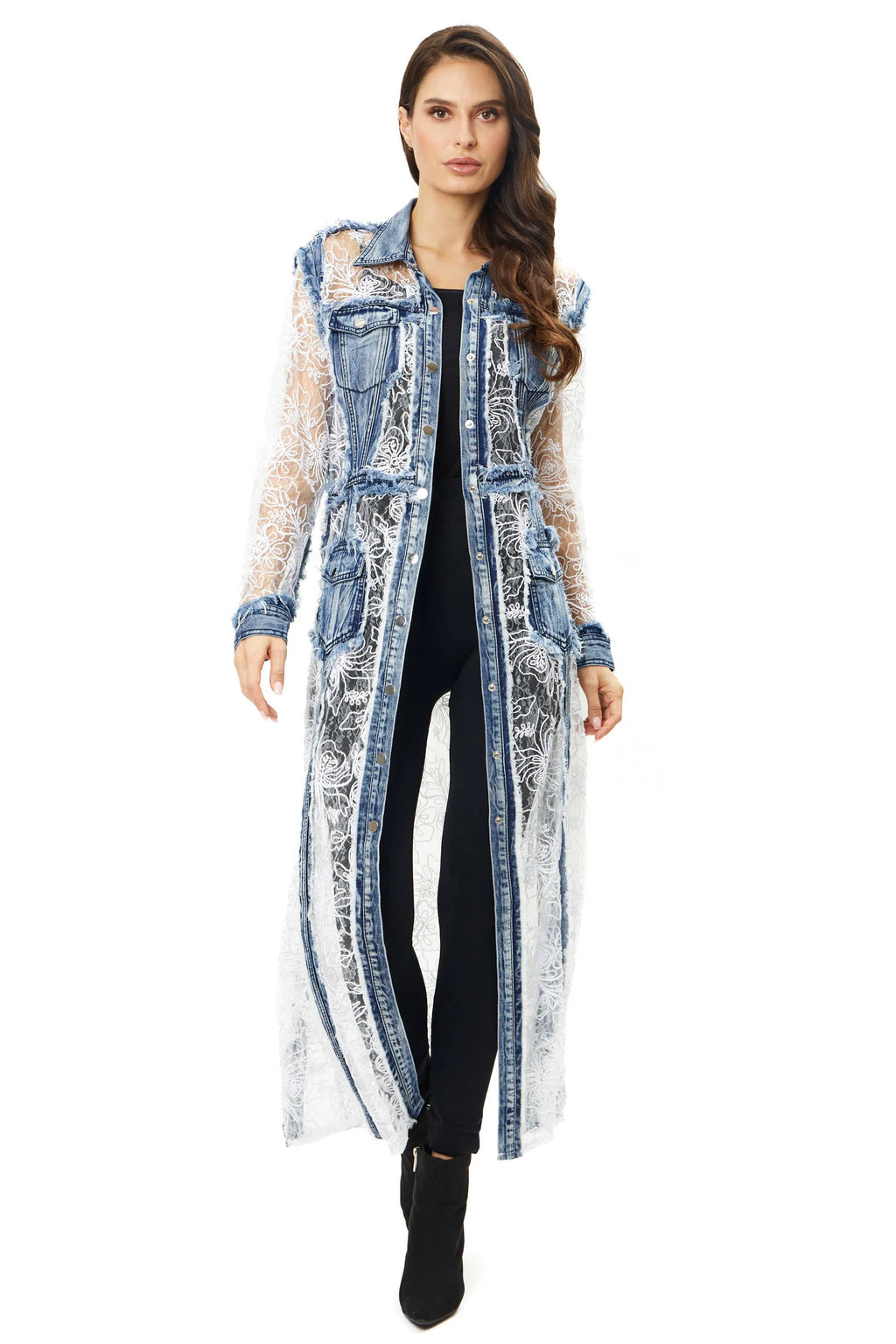 Boho Lace denim Duster