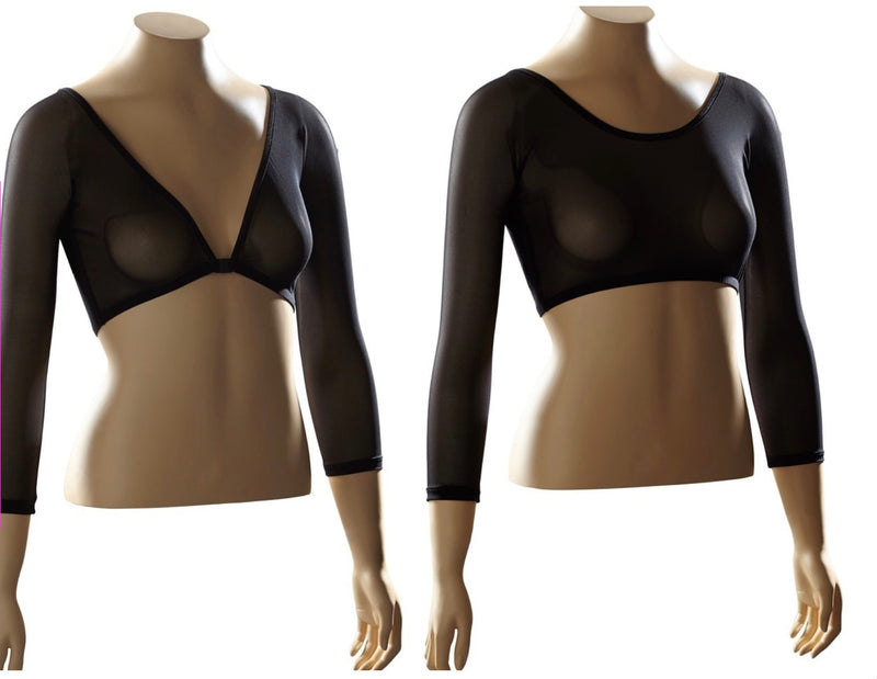 sleevey wonders Basics three-quarter length sleeves, mesh, leopard size XL.