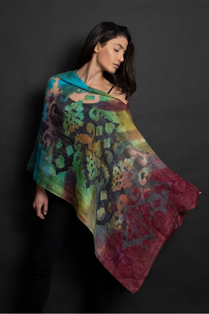 Boho Burnout Poncho-Filigree by Duet Laguna