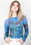 Art Silver Waves Second Skin Crew Neck Top